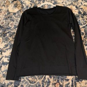 swiftly relaxed long sleeve 2.0, black, size 6, lululemon